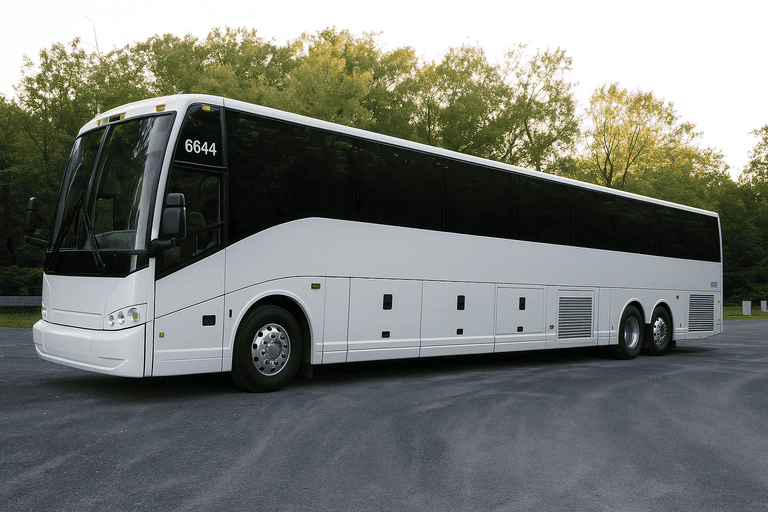 exterior of Charter Bus Rental Arlington Heights coach bus