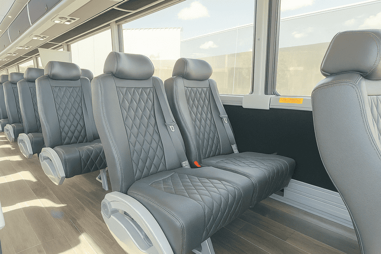 interior of Charter Bus Rental Arlington Heights charter bus